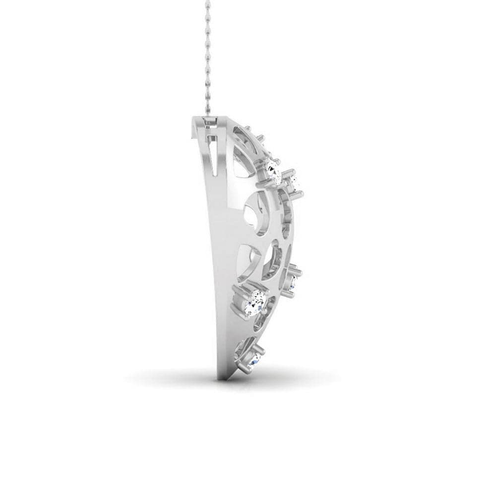 Side View of Platinum Love Pendant with Diamonds JL PT P 8184