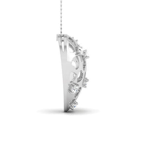 Side View of Platinum Love Pendant with Diamonds JL PT P 8184