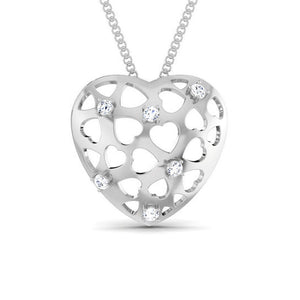 Front View of Platinum Love Pendant with Diamonds JL PT P 8184