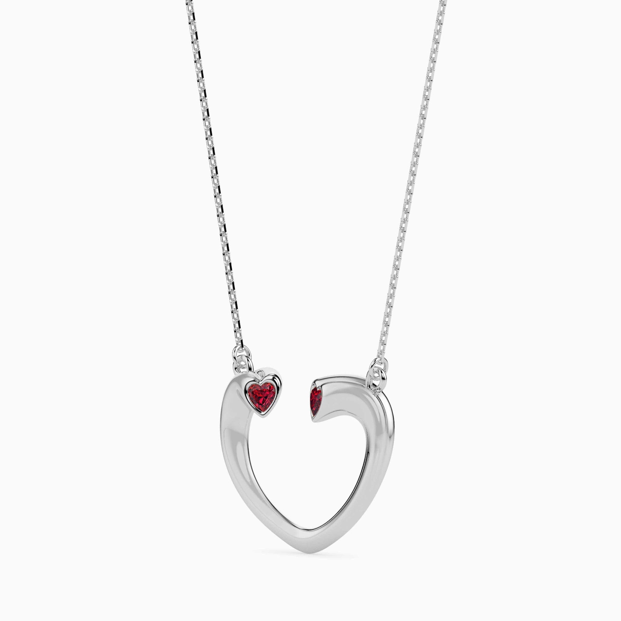 Jewelove™ Pendants Platinum Heart Ruby Pendant for Women JL PT P 18009