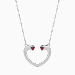 Jewelove™ Pendants Platinum Heart Ruby Pendant for Women JL PT P 18009