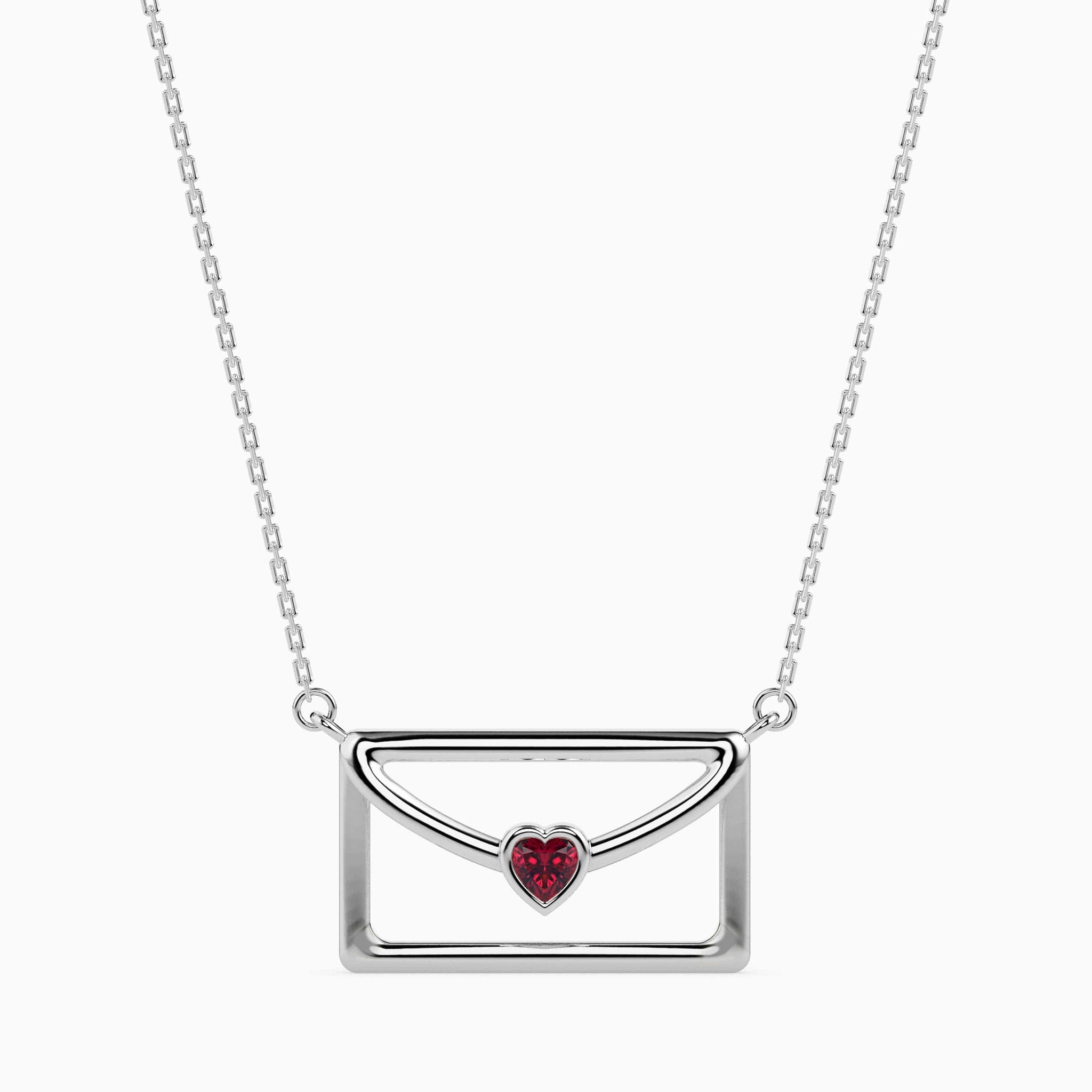 Jewelove™ Pendants Platinum Heart Ruby Pendant for Women JL PT P 18046