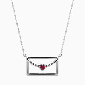 Jewelove™ Pendants Platinum Heart Ruby Pendant for Women JL PT P 18046