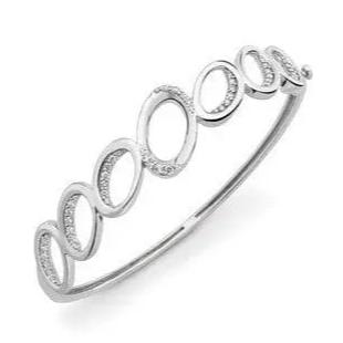 Platinum Hoop Bracelet with Diamonds SJ PTB 102 - Suranas Jewelove
