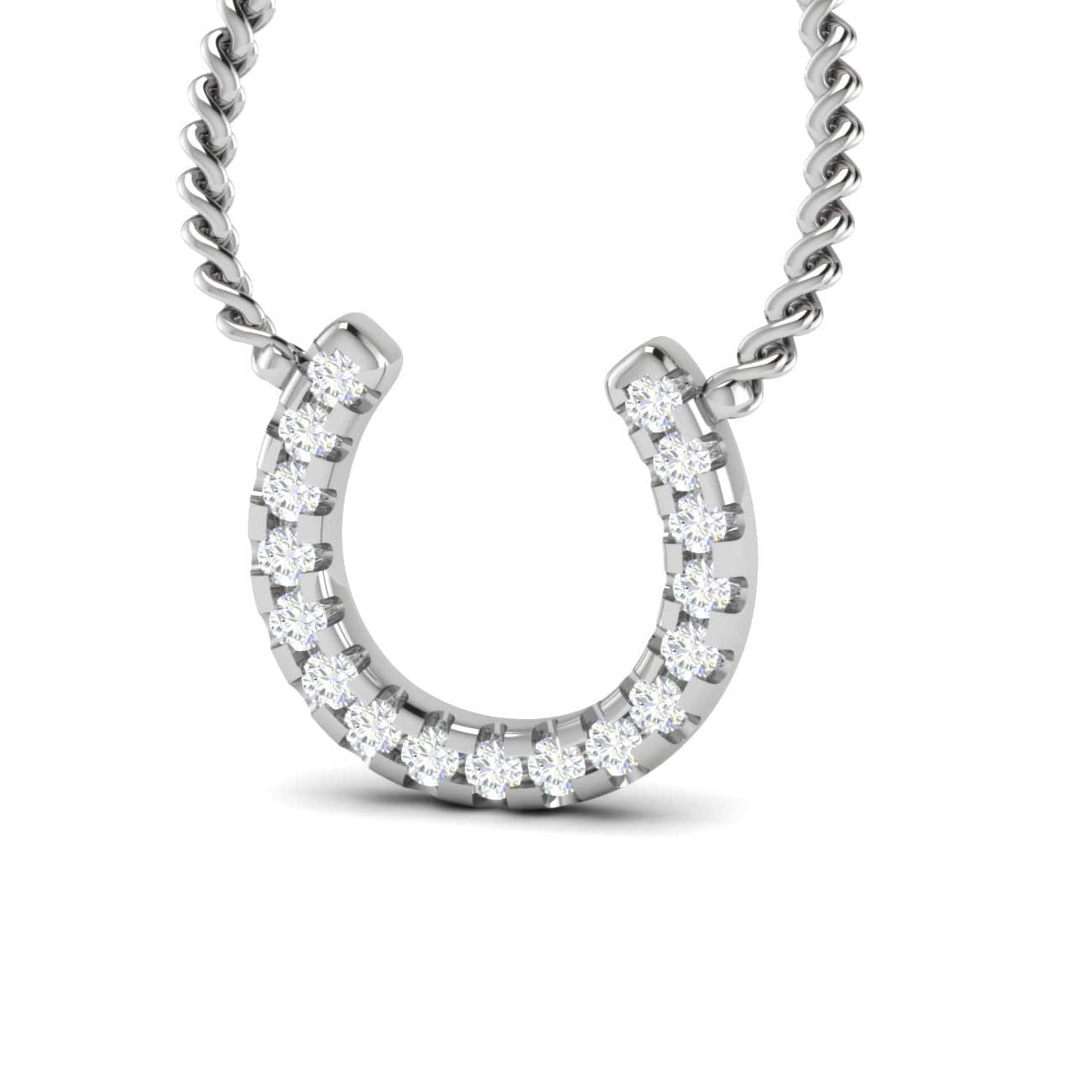 Jewelove™ Pendants Platinum Horseshoe Pendant with Diamonds for Women JL PT P PF RD 104