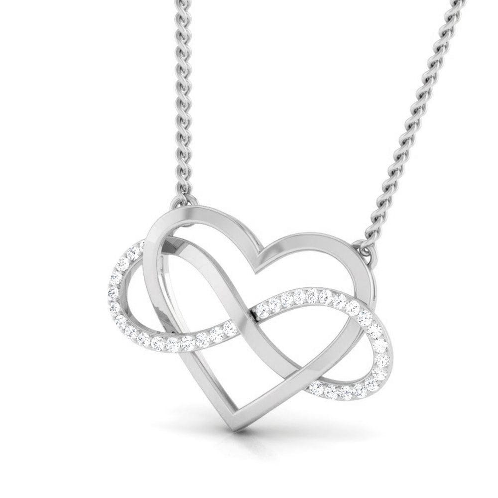 Jewelove™ Pendants Platinum Infinity Heart Pendant with Diamonds JL PT P 170