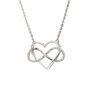 Jewelove™ Pendants SI IJ, with cable chain Platinum Infinity Heart Pendant with Diamonds JL PT P 170