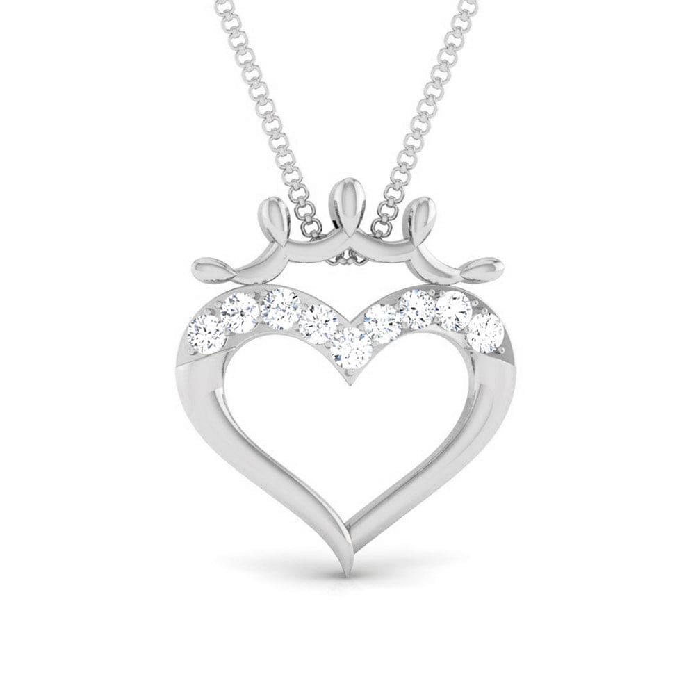 Front View of Platinum Infinity Heart Pendant with Diamonds JL PT P 8215