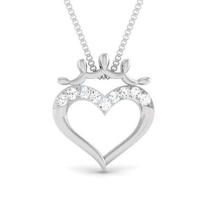 Front View of Platinum Infinity Heart Pendant with Diamonds JL PT P 8215