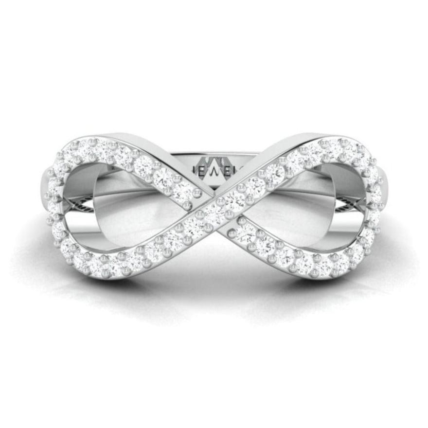 Jewelove™ Rings Platinum Infinity Ring with Diamonds for Women JL PT 968