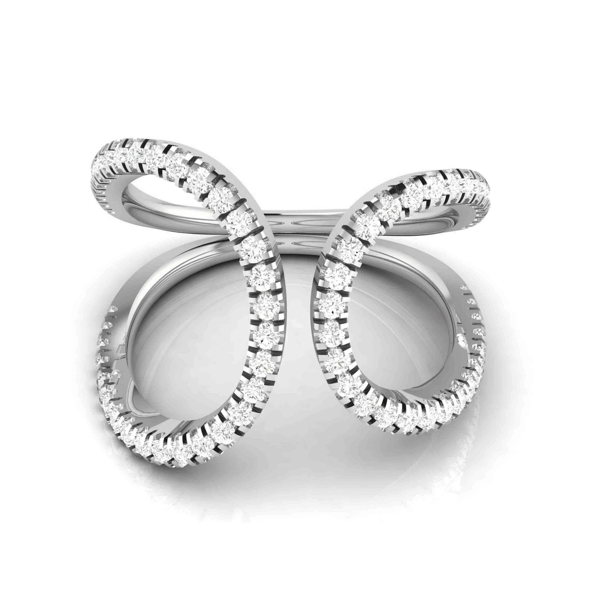 Jewelove™ Rings Platinum Infinity Ring with Diamonds for Women JL PT R-12