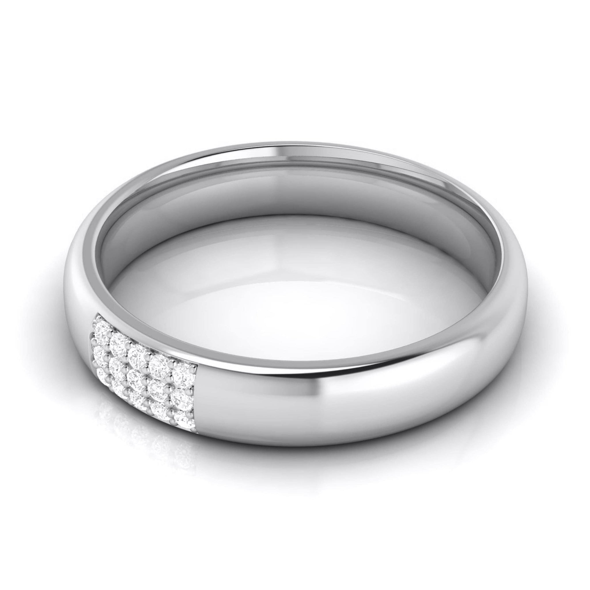 Jewelove™ Rings Platinum Love Bands with Diamond JL PT R-8016