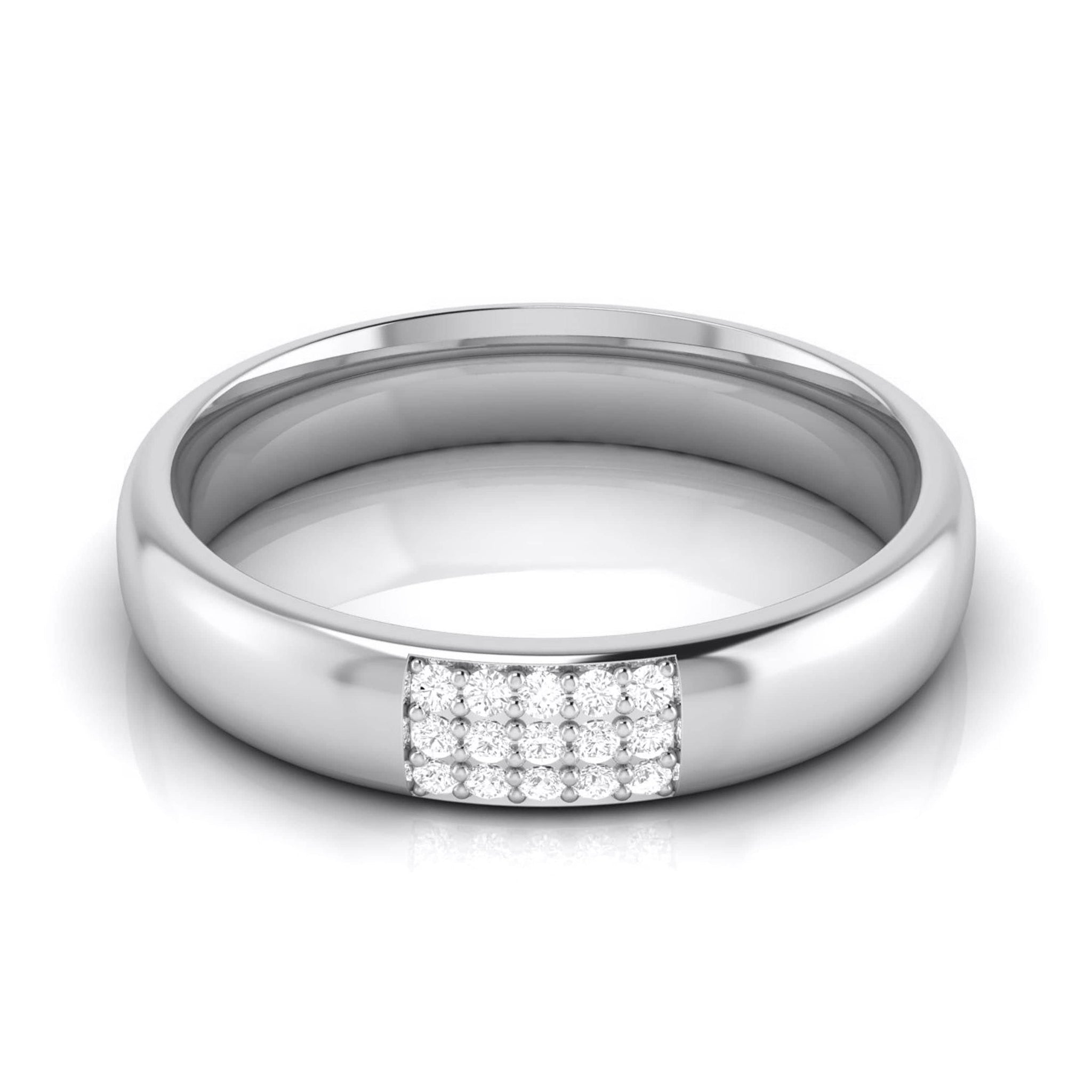 Jewelove™ Rings Platinum Love Bands with Diamond JL PT R-8016