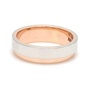 Jewelove™ Rings Platinum Love Bands with Rose Gold Step JL PT 925 - A