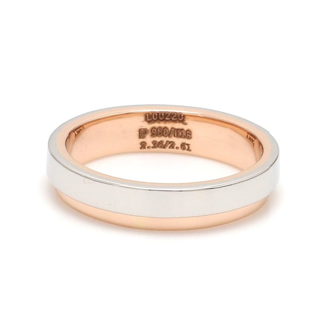 Platinum Love Bands with Rose Gold Step for Women JL PT 925 - A