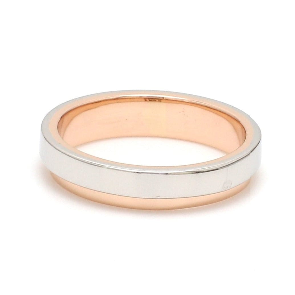 Jewelove™ Rings Platinum Love Bands with Rose Gold Step JL PT 925 - A