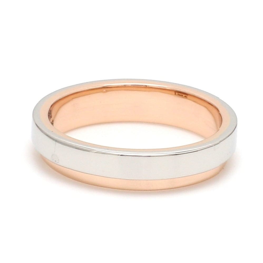 Jewelove™ Rings Platinum Love Bands with Rose Gold Step JL PT 925 - A