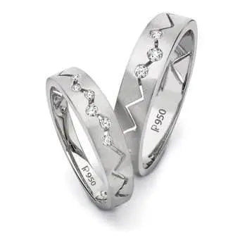 Platinum Love Bands - Zigzag - Life is not straight, is it? SJ PTO 106 - Suranas Jewelove
