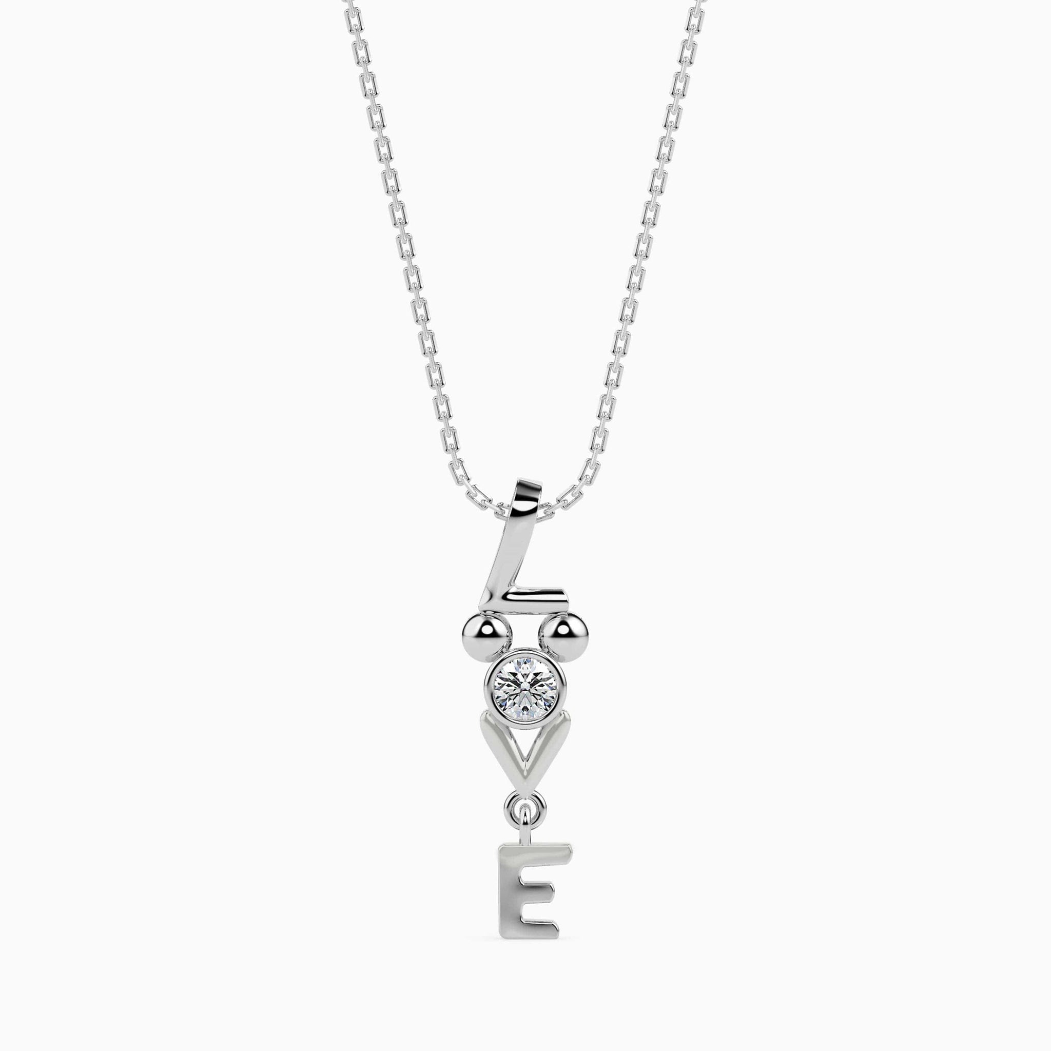 Jewelove™ Pendants Platinum Love Pendant with Diamonds for Women JL PT P 18017