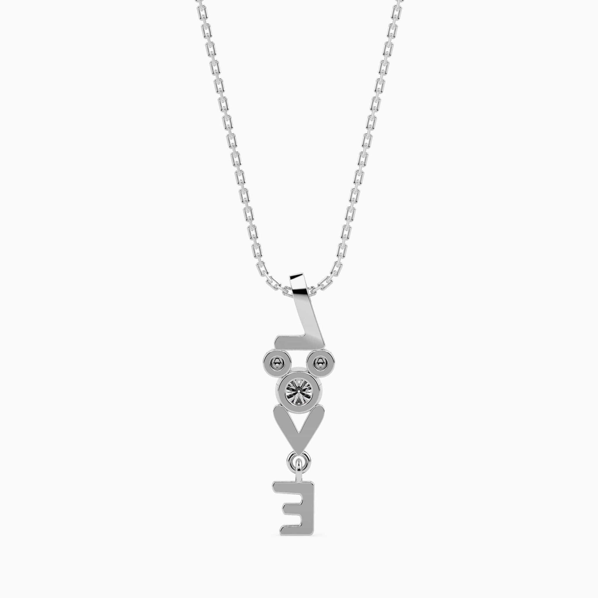 Jewelove™ Pendants SI IJ Platinum Love Pendant with Diamonds for Women JL PT P 18017