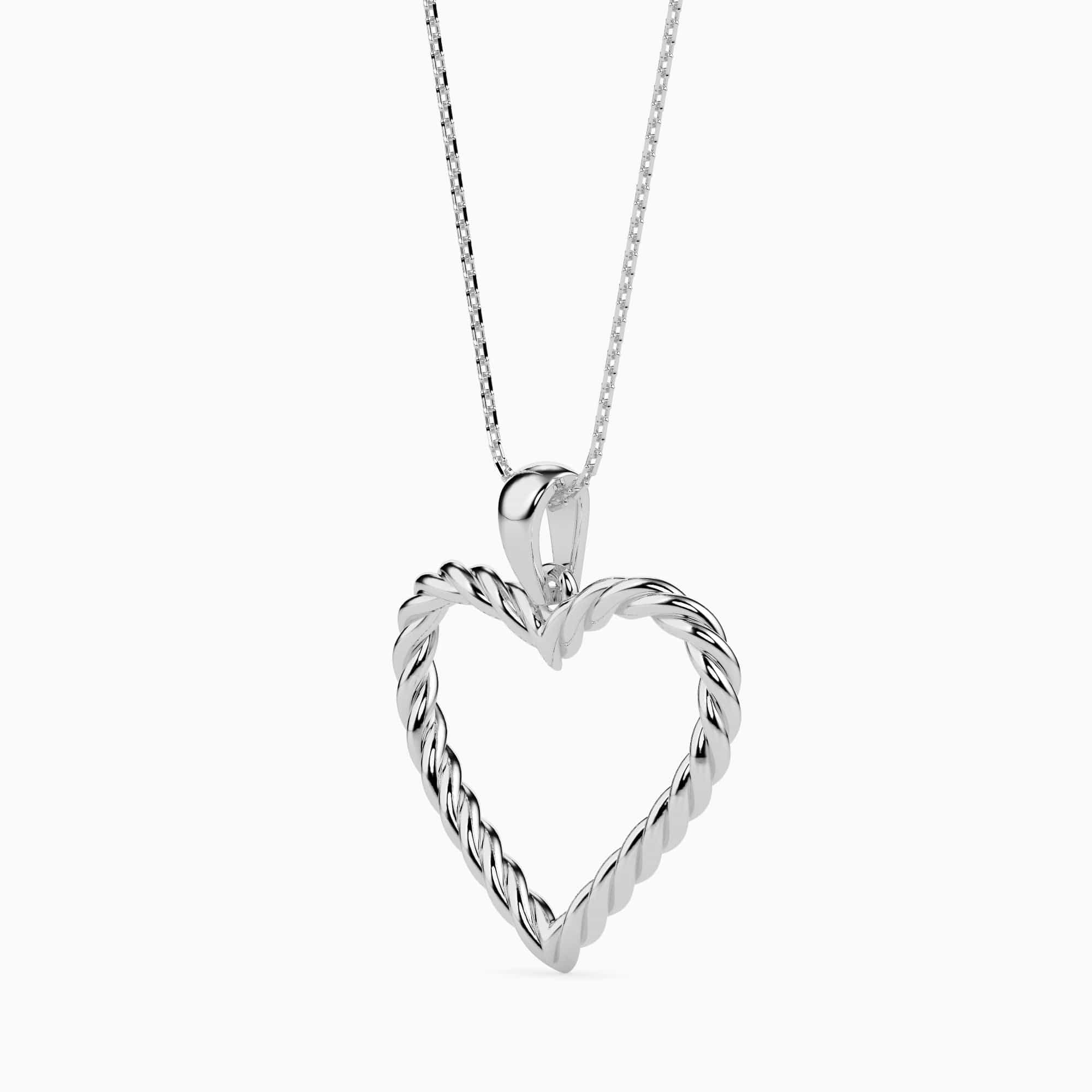 Jewelove™ Pendants Platinum Milgrain Heart Pendant for Women JL PT P 18020