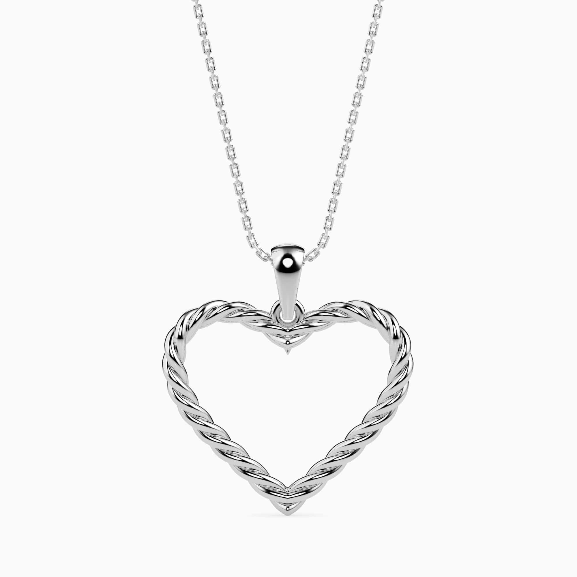 Jewelove™ Pendants Platinum Milgrain Heart Pendant for Women JL PT P 18020