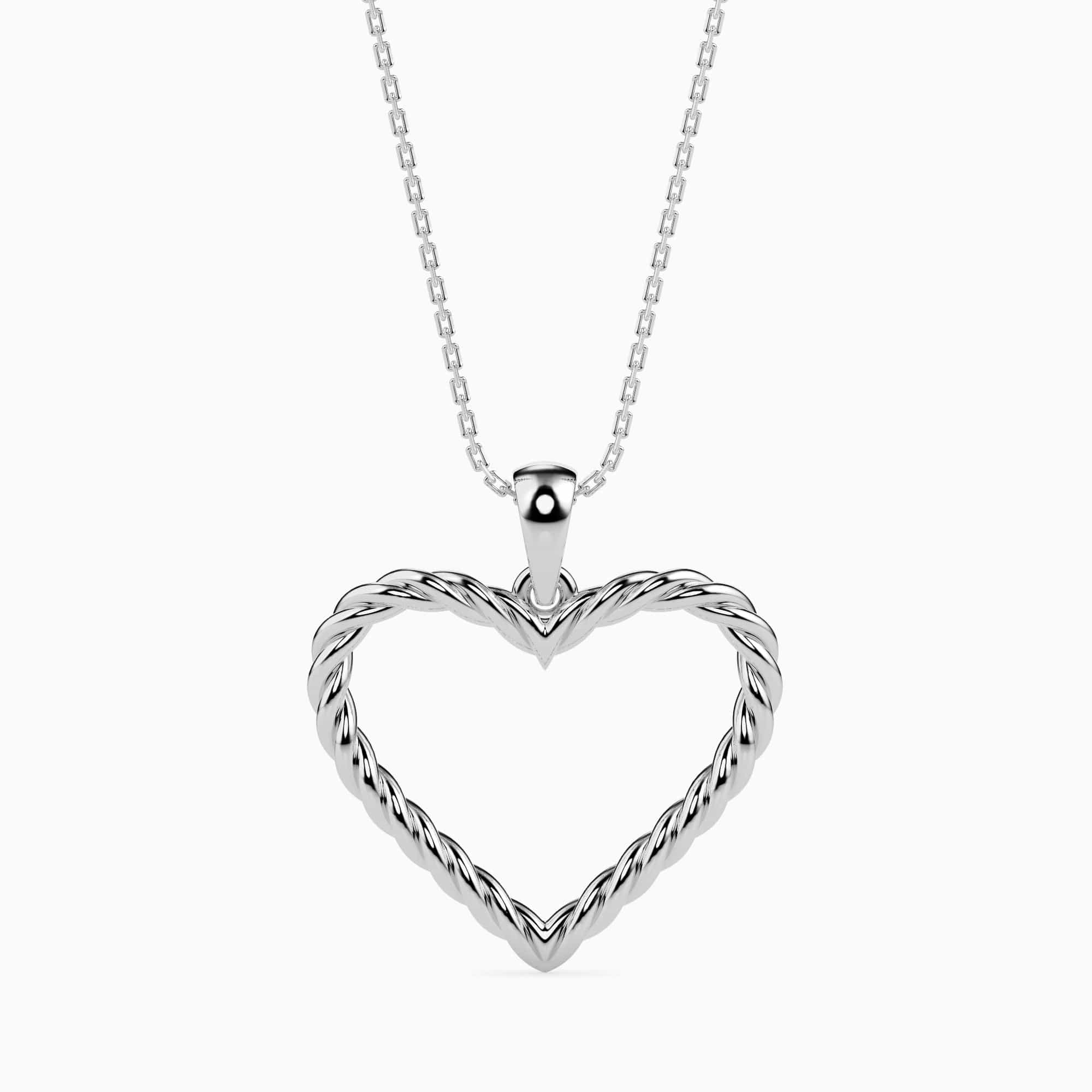 Jewelove™ Pendants Platinum Milgrain Heart Pendant for Women JL PT P 18020