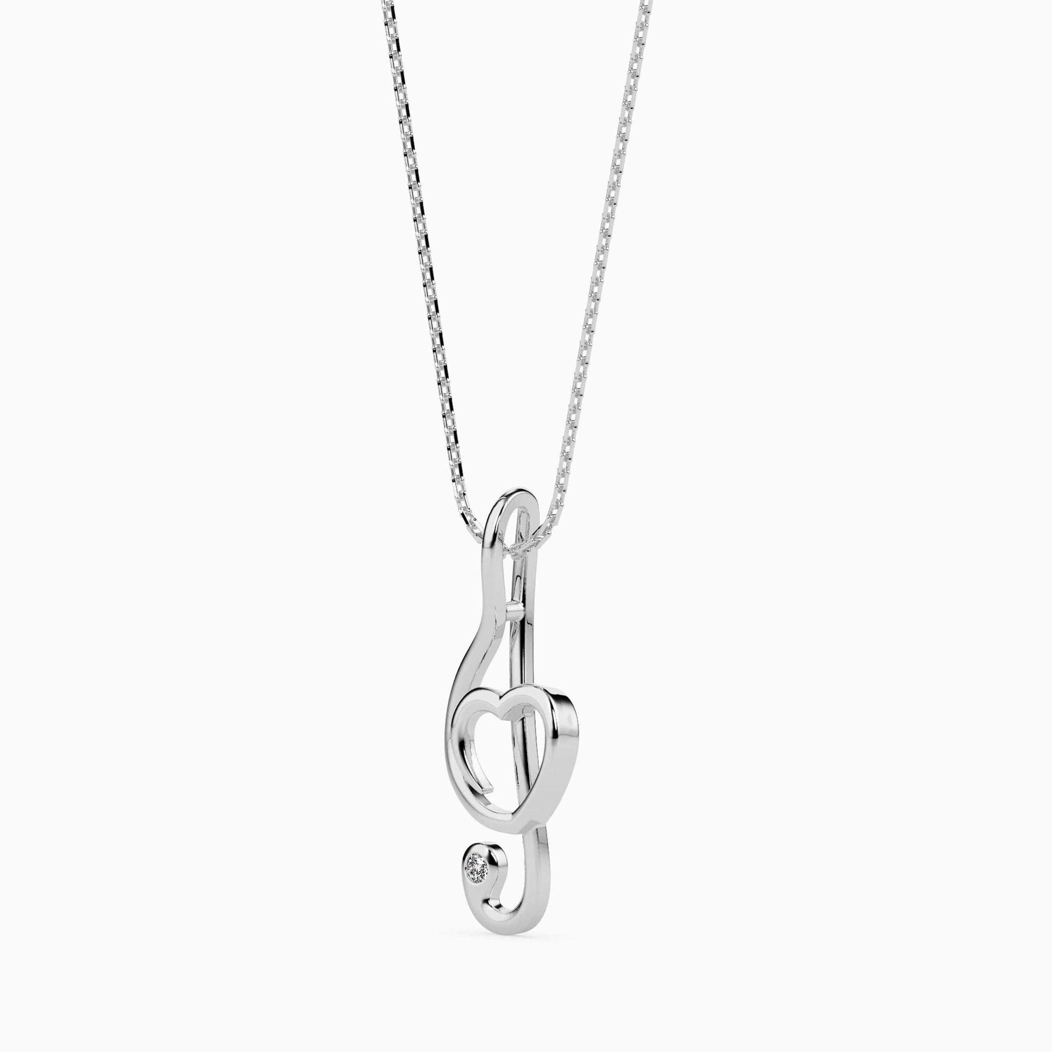 Jewelove™ Pendants Platinum Musical Note & Pendant for Women JL PT P 18019