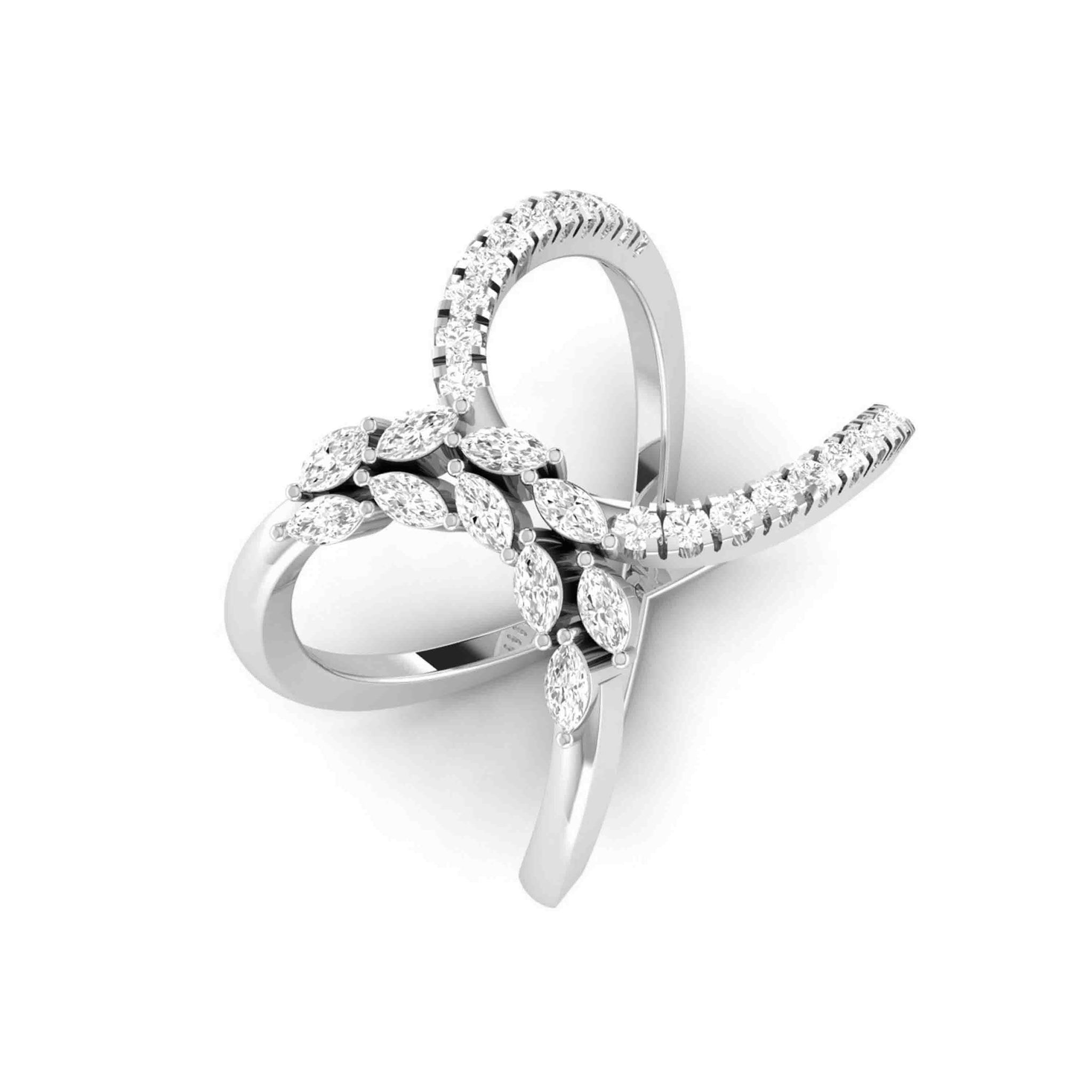 Jewelove™ Rings VS GH / Women's Band only Platinum Pear Marquise Ring with Diamonds for Women JL PT DM 0033