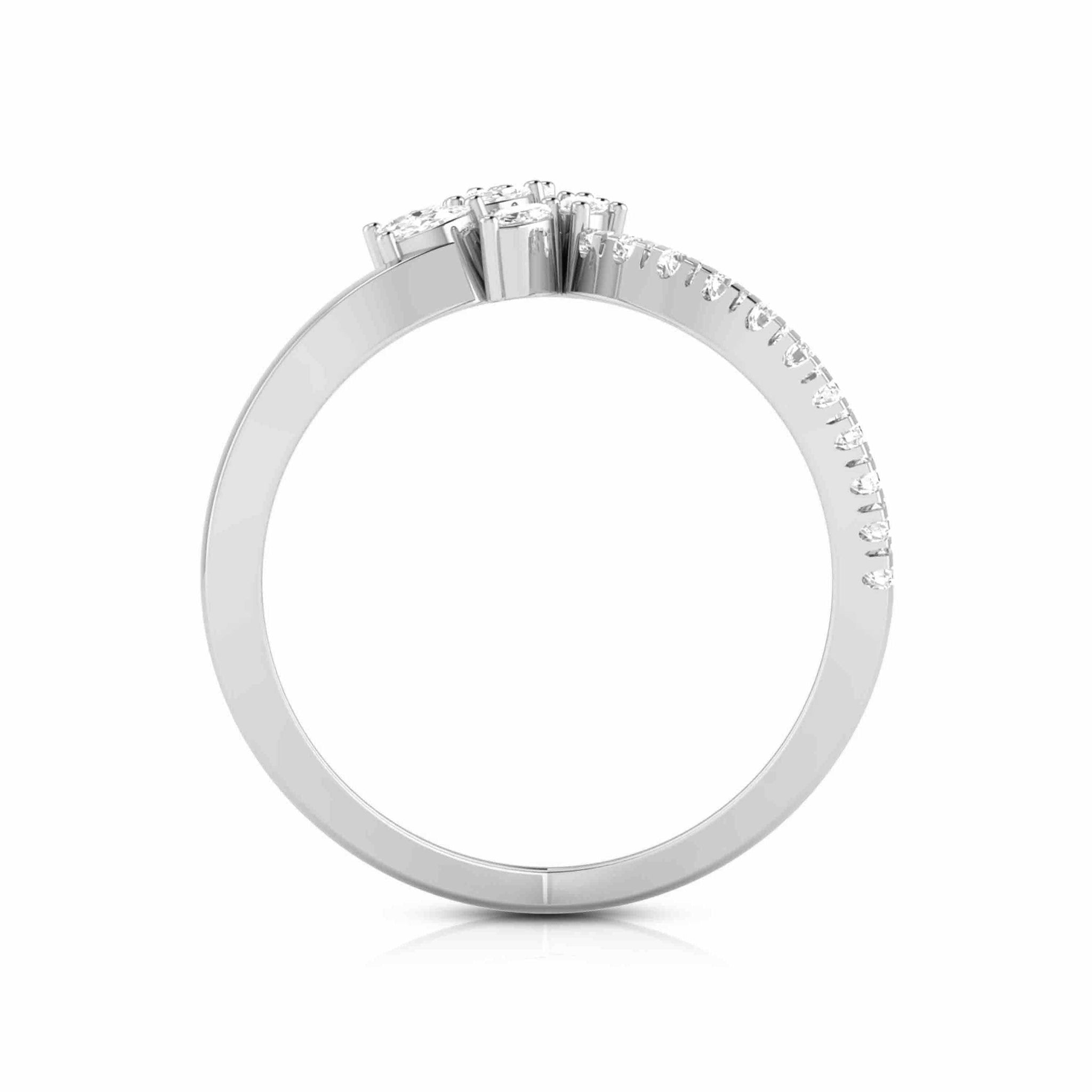 Jewelove™ Rings VS GH / Women's Band only Platinum Pear Marquise Ring with Diamonds for Women JL PT DM 0033