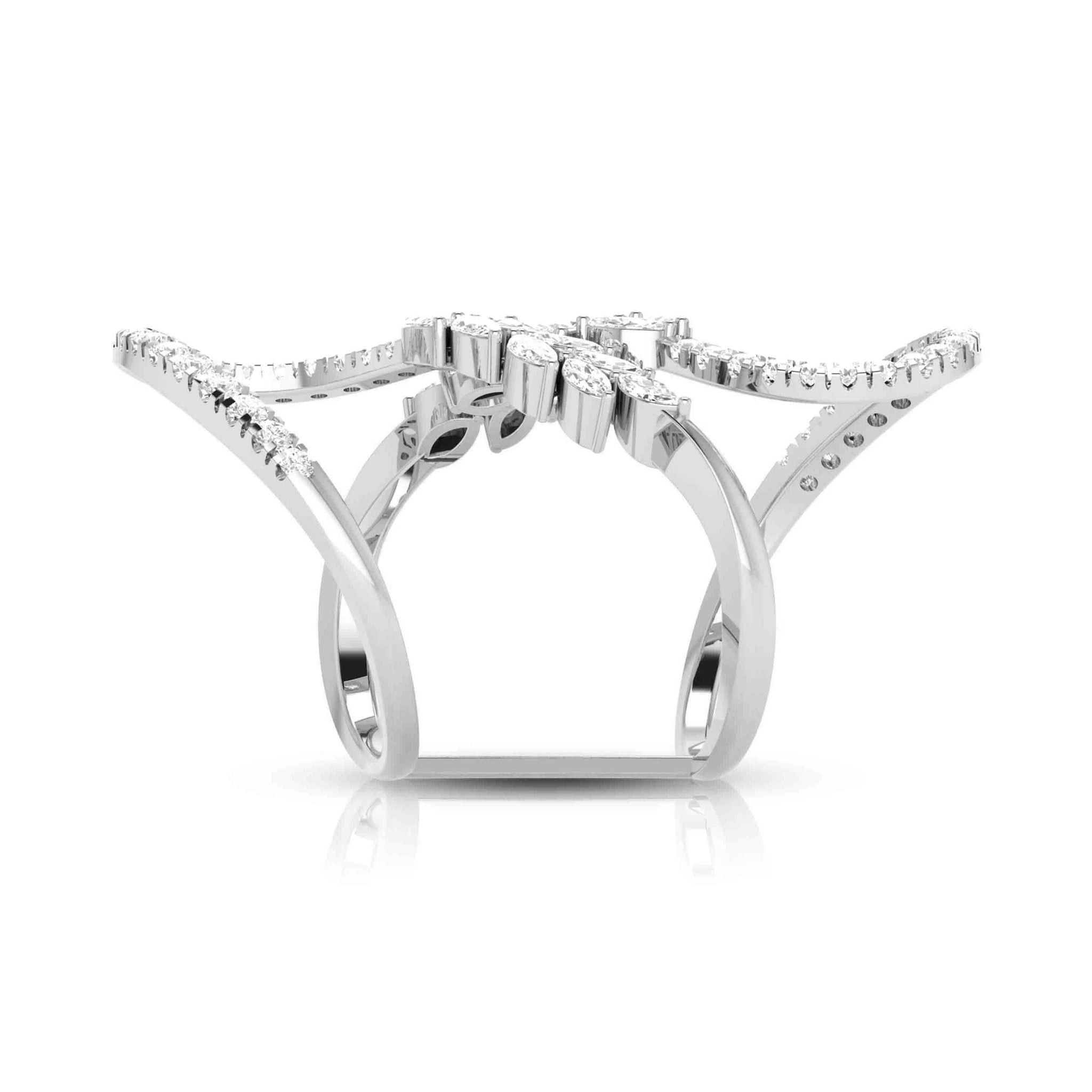 Jewelove™ Rings VS GH / Women's Band only Platinum Pear Marquise Ring with Diamonds for Women JL PT DM 0034