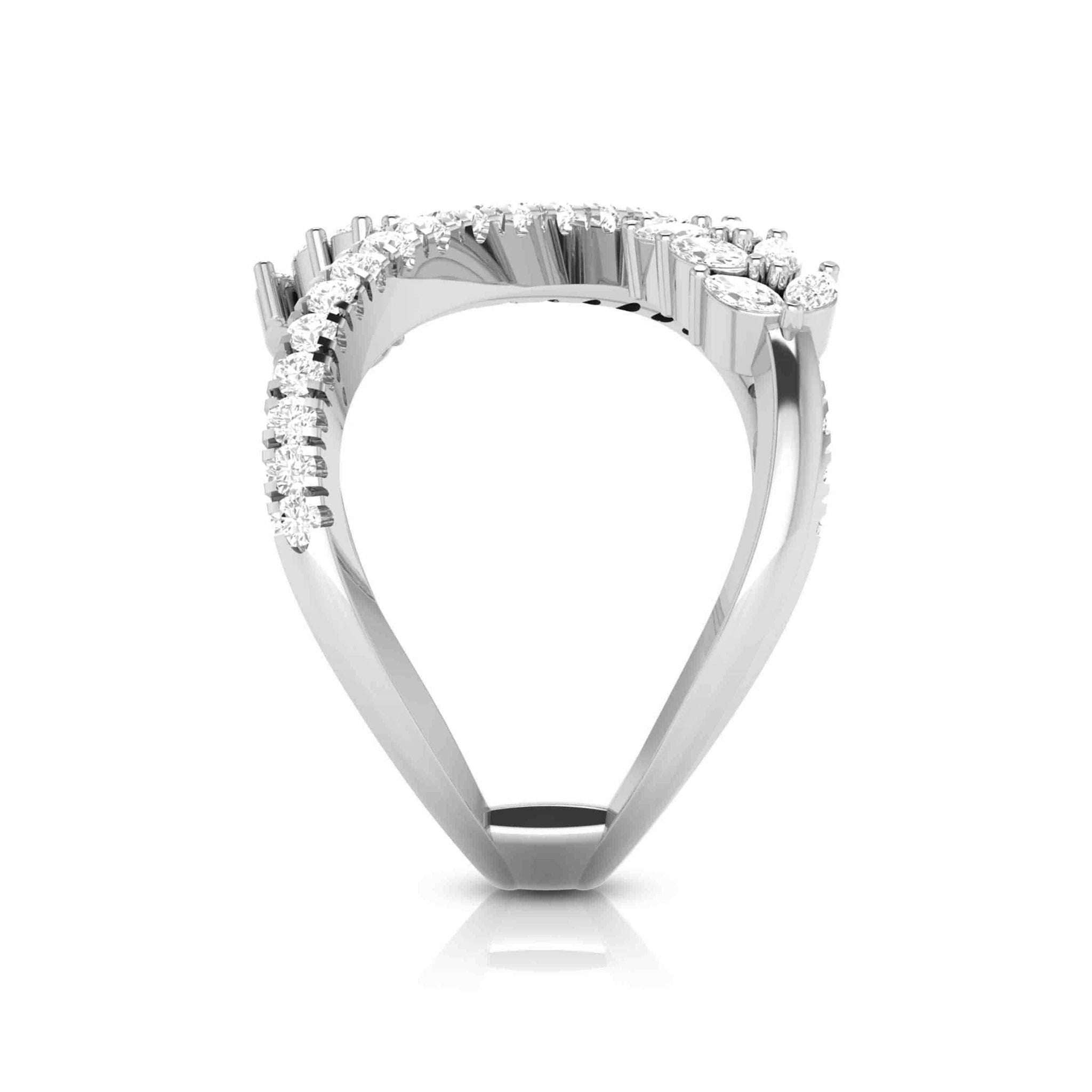 Jewelove™ Rings VS GH / Women's Band only Platinum Pear Marquise Ring with Diamonds for Women JL PT DM 0036