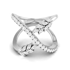 Jewelove™ Rings VS GH / Women's Band only Platinum Pear Marquise Ring with Diamonds for Women JL PT DM 0036