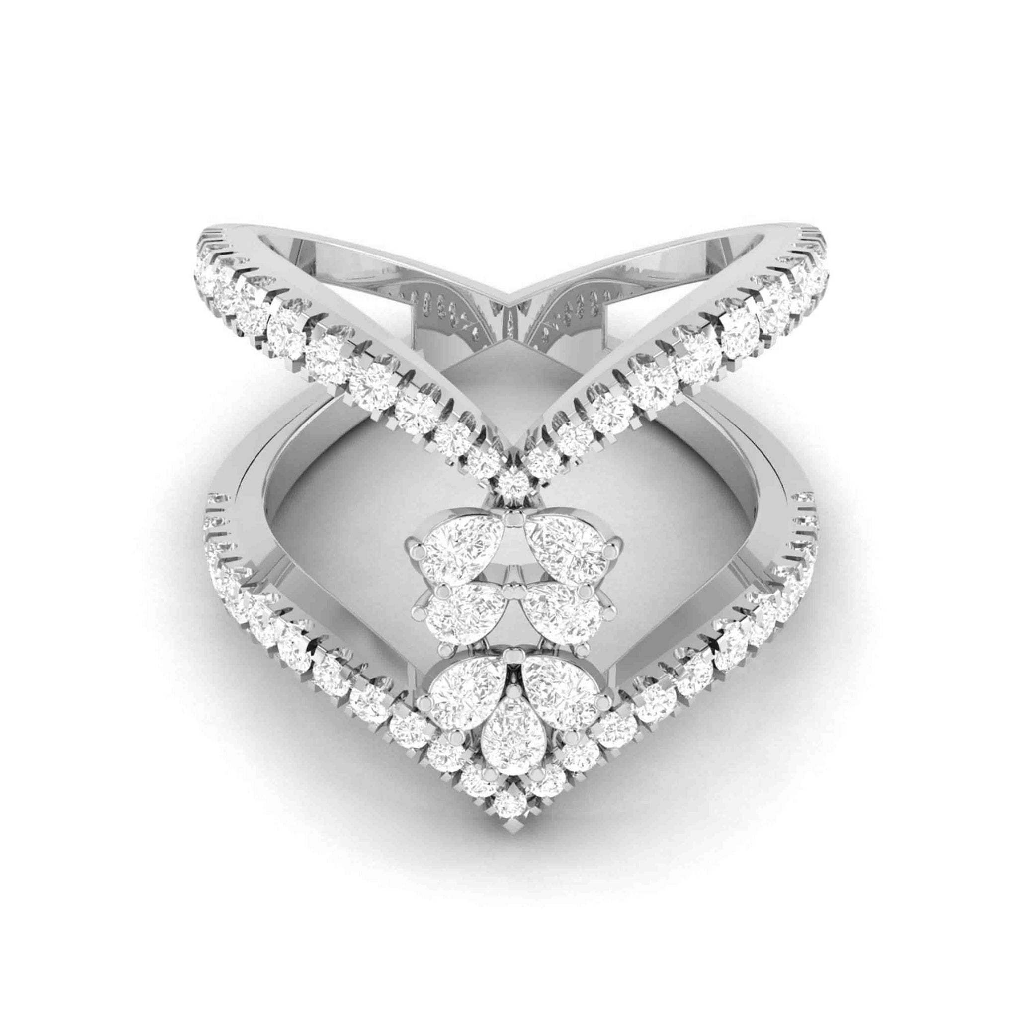 Jewelove™ Rings VS GH / Women's Band only Platinum Pear Marquise Ring with Diamonds for Women JL PT DM 0037