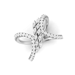 Jewelove™ Rings VS GH / Women's Band only Platinum Pear Marquise Ring with Diamonds for Women JL PT DM 0042