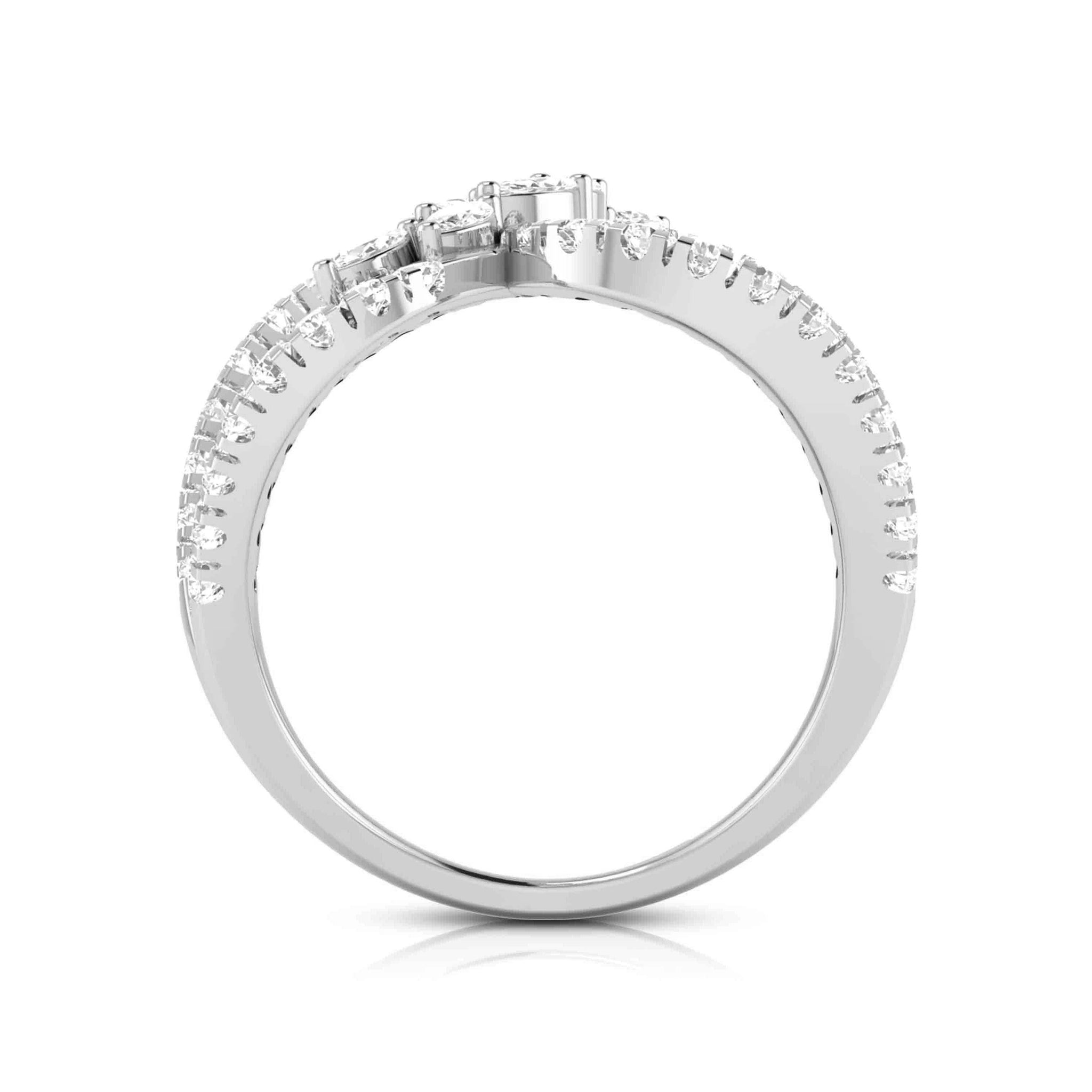 Jewelove™ Rings VS GH / Women's Band only Platinum Pear Marquise Ring with Diamonds for Women JL PT DM 0044