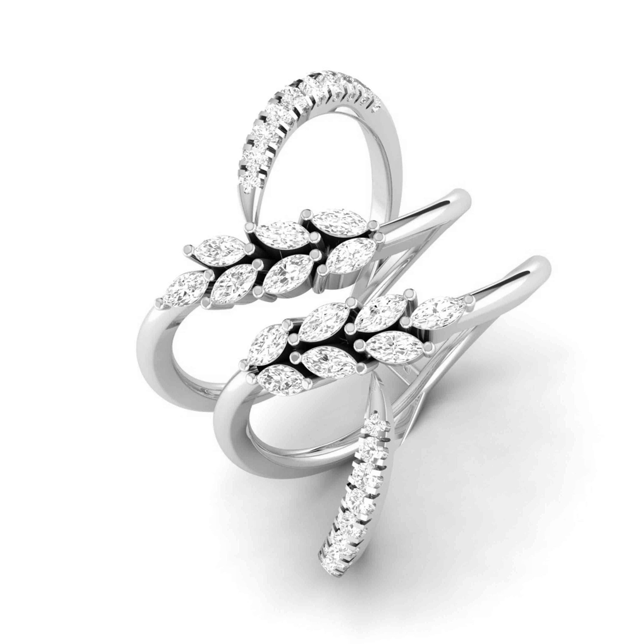 Jewelove™ Rings VS GH / Women's Band only Platinum Pear Marquise Ring with Diamonds for Women JL PT DM 0050