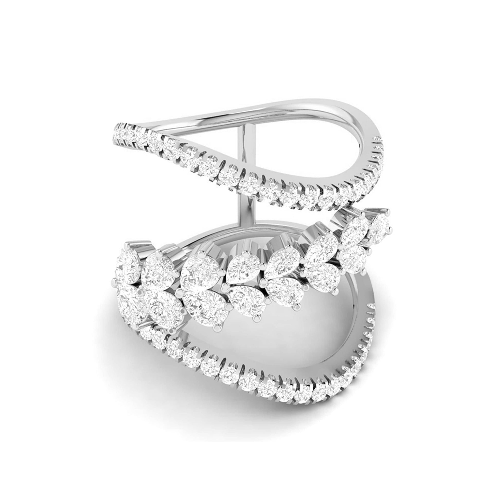 Jewelove™ Rings VS GH / Women's Band only Platinum Pear Marquise Ring with Diamonds for Women JL PT DM 0052