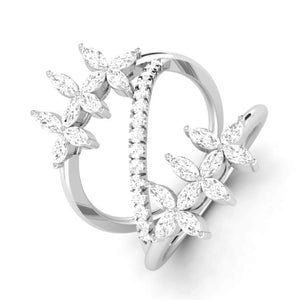 Jewelove™ Rings VS GH / Women's Band only Platinum Pear Marquise Ring with Diamonds for Women JL PT DM 0054-A