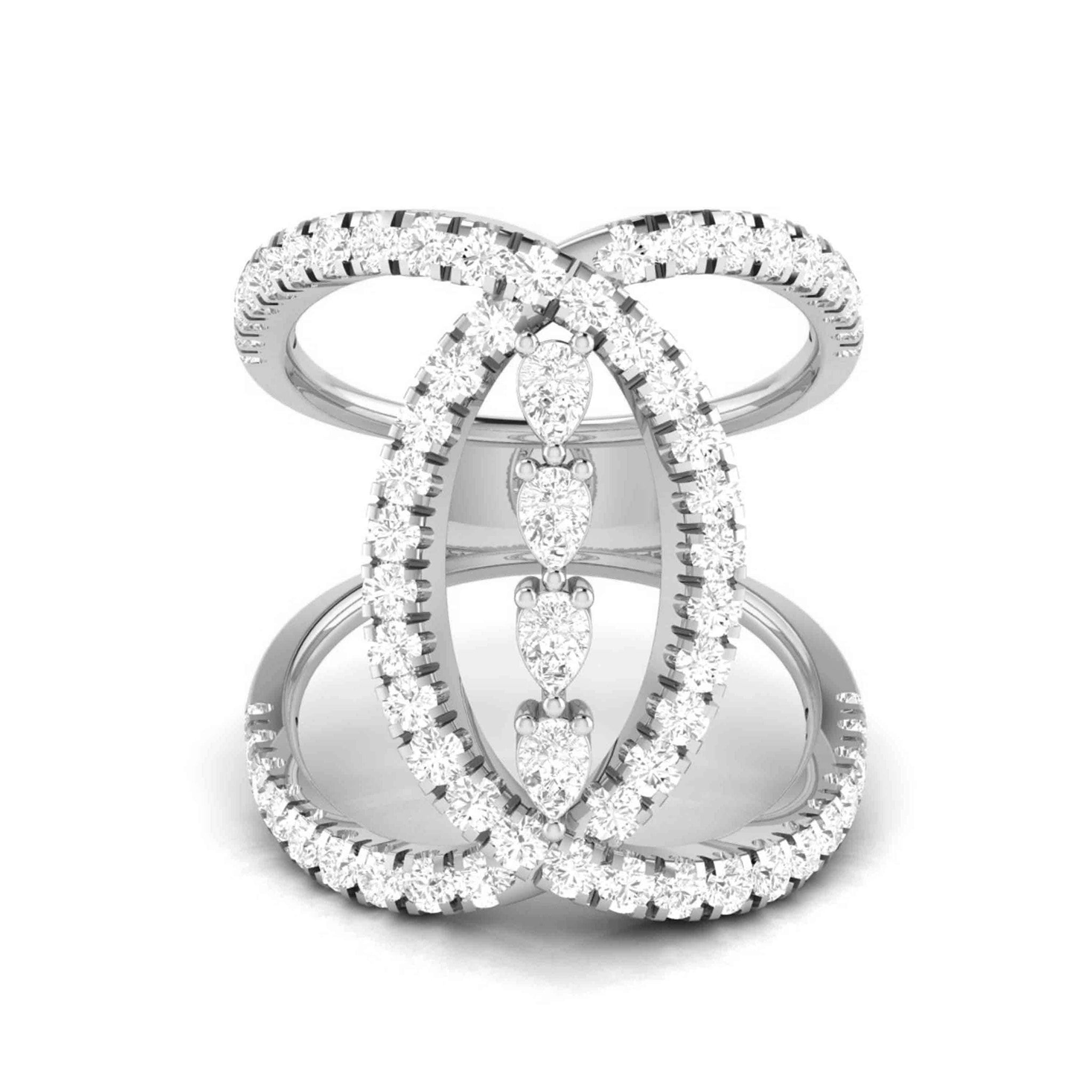 Jewelove™ Rings VS GH / Women's Band only Platinum Pear Marquise Ring with Diamonds for Women JL PT DM 0056