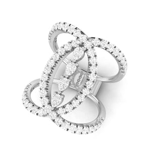 Jewelove™ Rings VS GH / Women's Band only Platinum Pear Marquise Ring with Diamonds for Women JL PT DM 0056