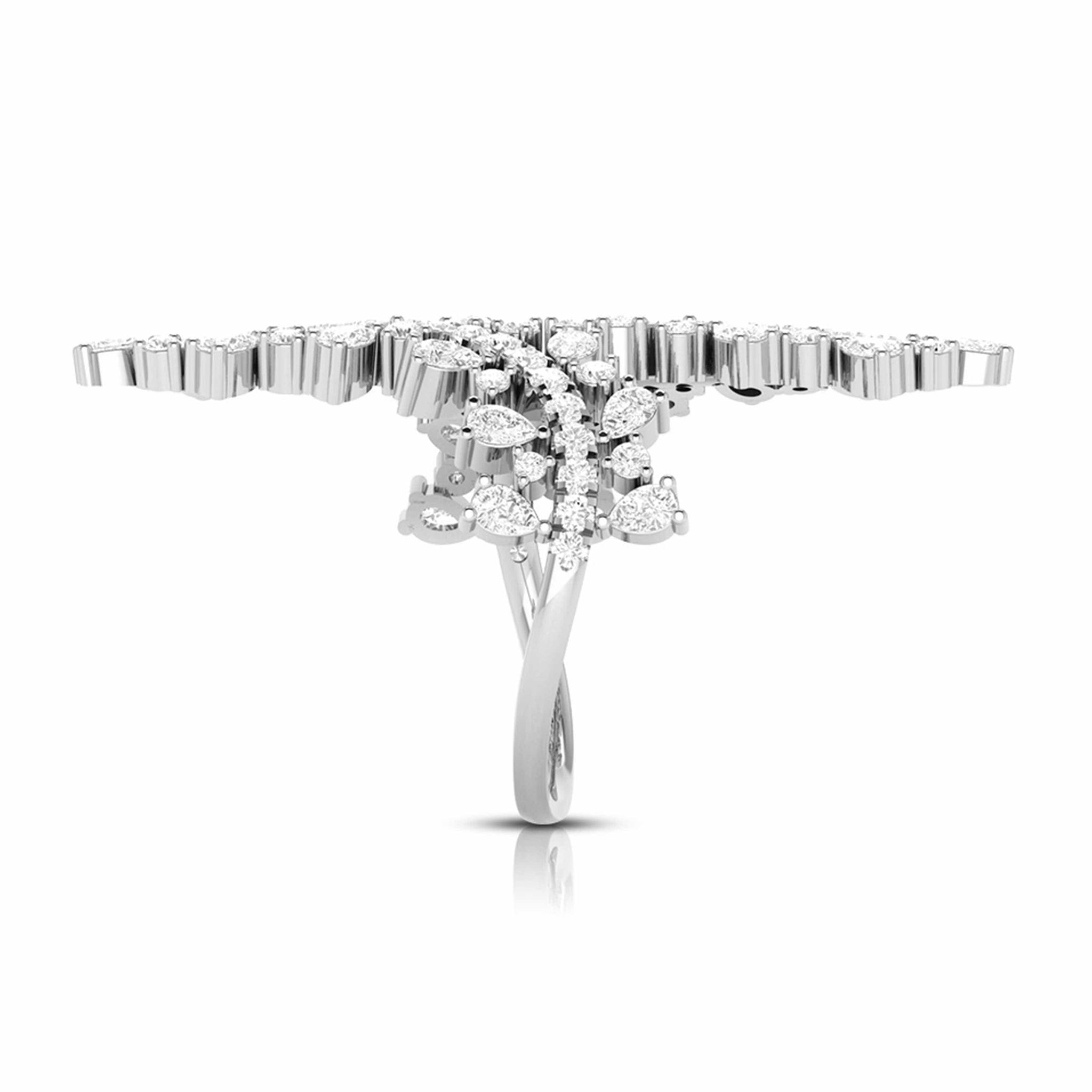 Jewelove™ Rings VS GH / Women's Band only Platinum Pear Marquise Ring with Diamonds for Women JL PT DM 0058