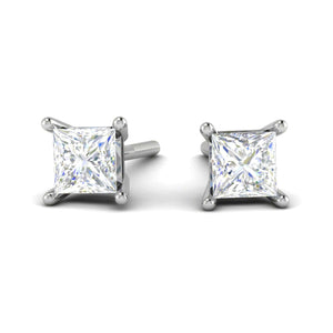 Jewelove™ Earrings VS I Platinum Princess Cut Solitaire Earrings for Women JL PT E SE PR 103