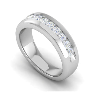 Jewelove™ Rings Women's Band only / SI IJ Platinum Ring with Diamonds for Women JL PT MB RD 100