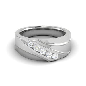 Jewelove™ Rings Women's Band only / VVS GH Platinum Ring with Diamonds for Women JL PT MB RD 102