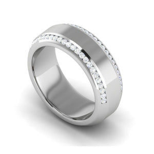 Jewelove™ Rings Women's Band only / SI IJ Platinum Ring with Diamonds for Women JL PT MB RD 120