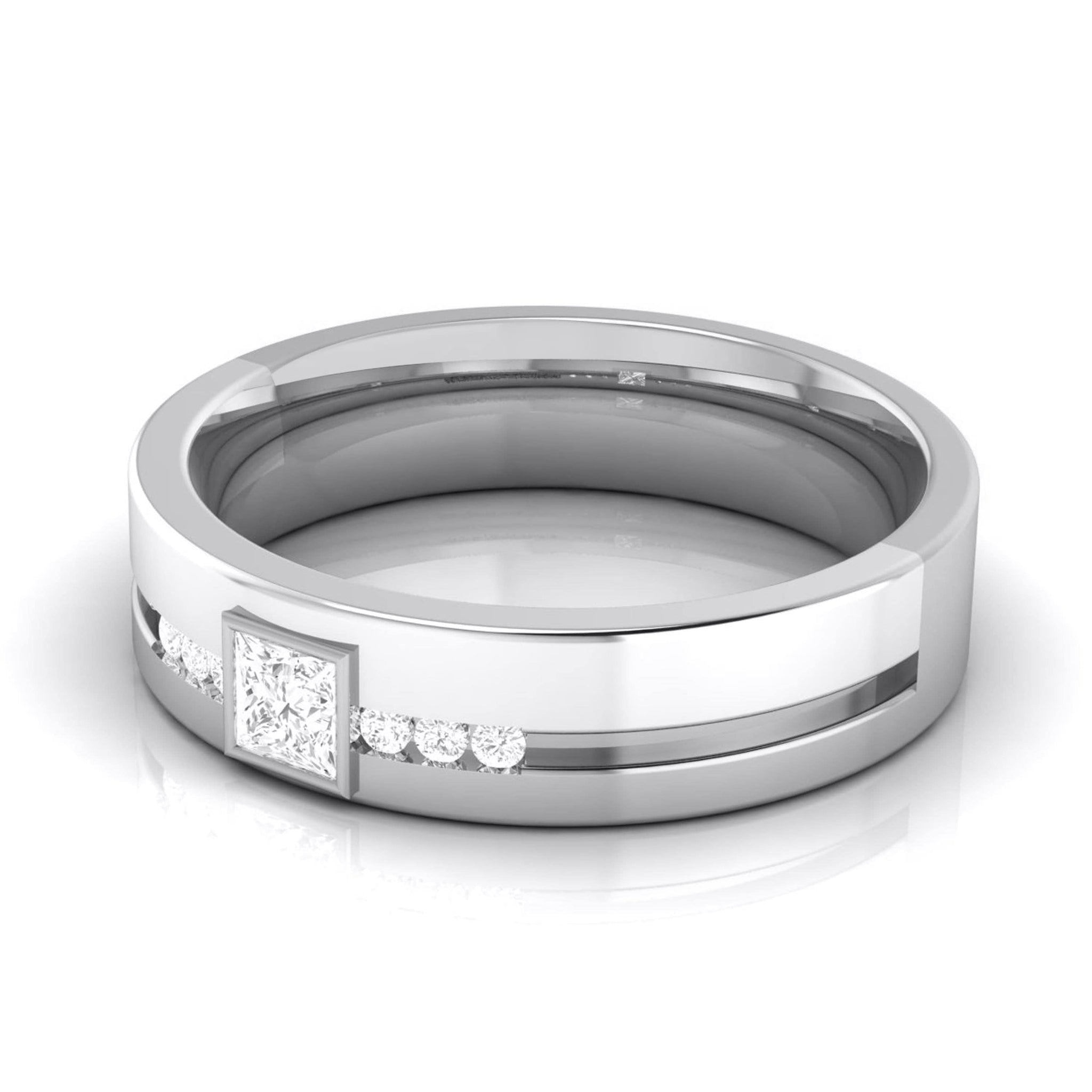 Jewelove™ Rings Platinum Ring with Princess Cut Diamond for Women JL PT R-8010