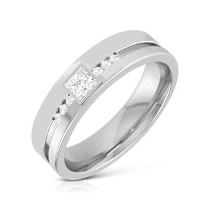 Jewelove™ Rings Platinum Ring with Princess Cut Diamond for Women JL PT R-8010