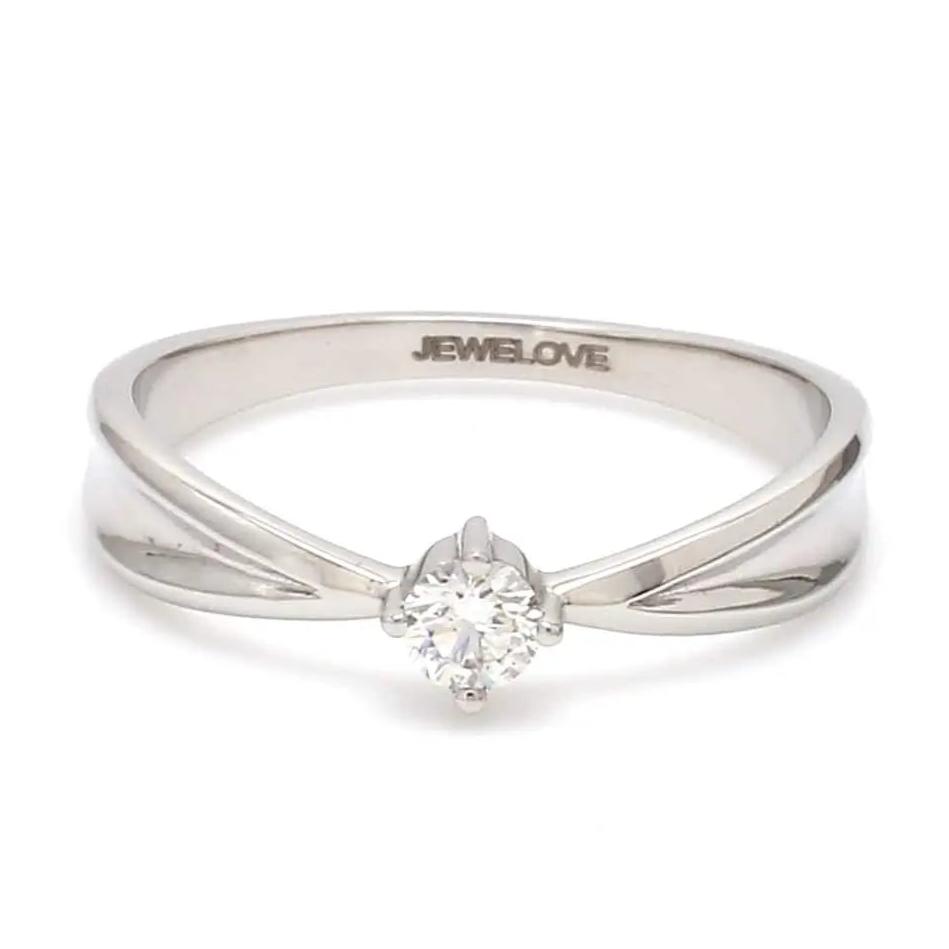 Jewelove™ Rings Platinum Ring with Raised Solitaire for Women JL PT 400