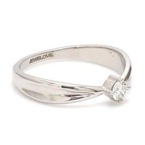 Jewelove™ Rings Platinum Ring with Raised Solitaire for Women JL PT 400